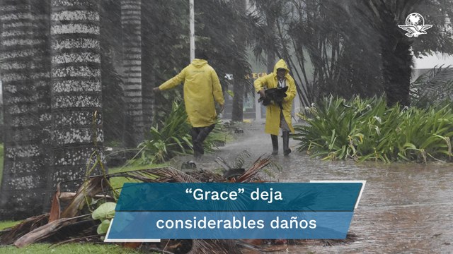 Las imágenes del impacto del huracán Grace por tierras mexicanas