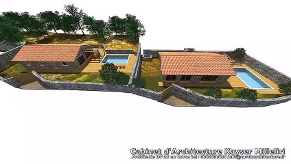 Projet de deux Bergeries Contemporaine avec piscine en Corse dans le style caseddu à Bonifacio