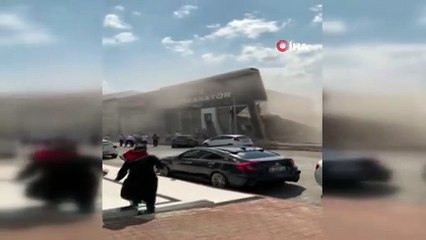 İkitelli'deki dükkandaki çökme sonrası panik anları kamerada