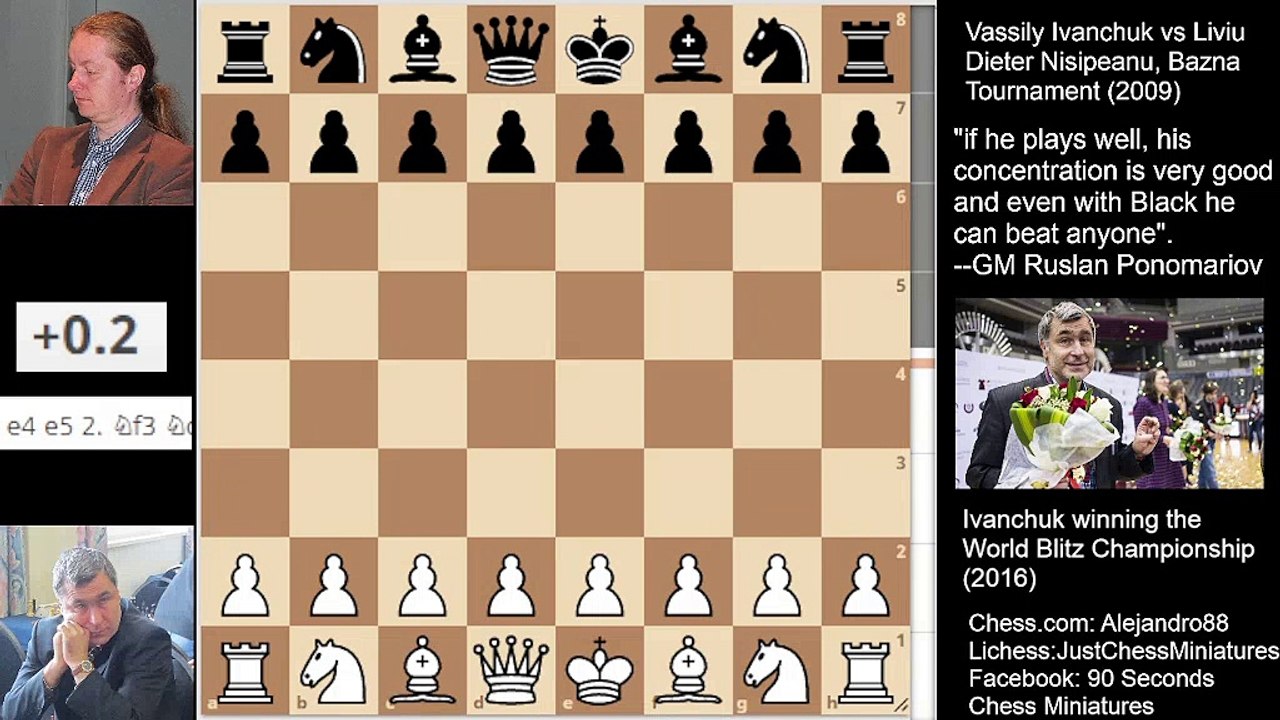 Ivanchuk attacks several pieces and threats a back rank mate (2009)