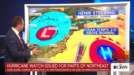 Hurricane watch issued for parts of the Northeast as Henri strengthens