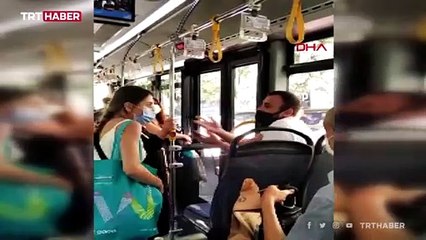 Maskesini burnunun altına indirdi, otobüs karıştı