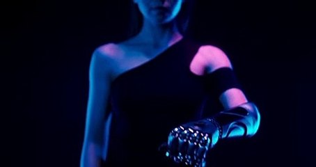 A Girl with a robot Bionic arm