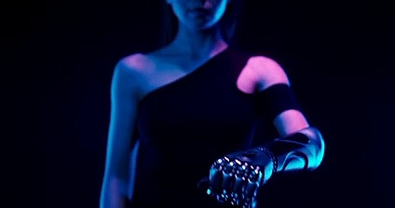 A Girl with a robot Bionic arm