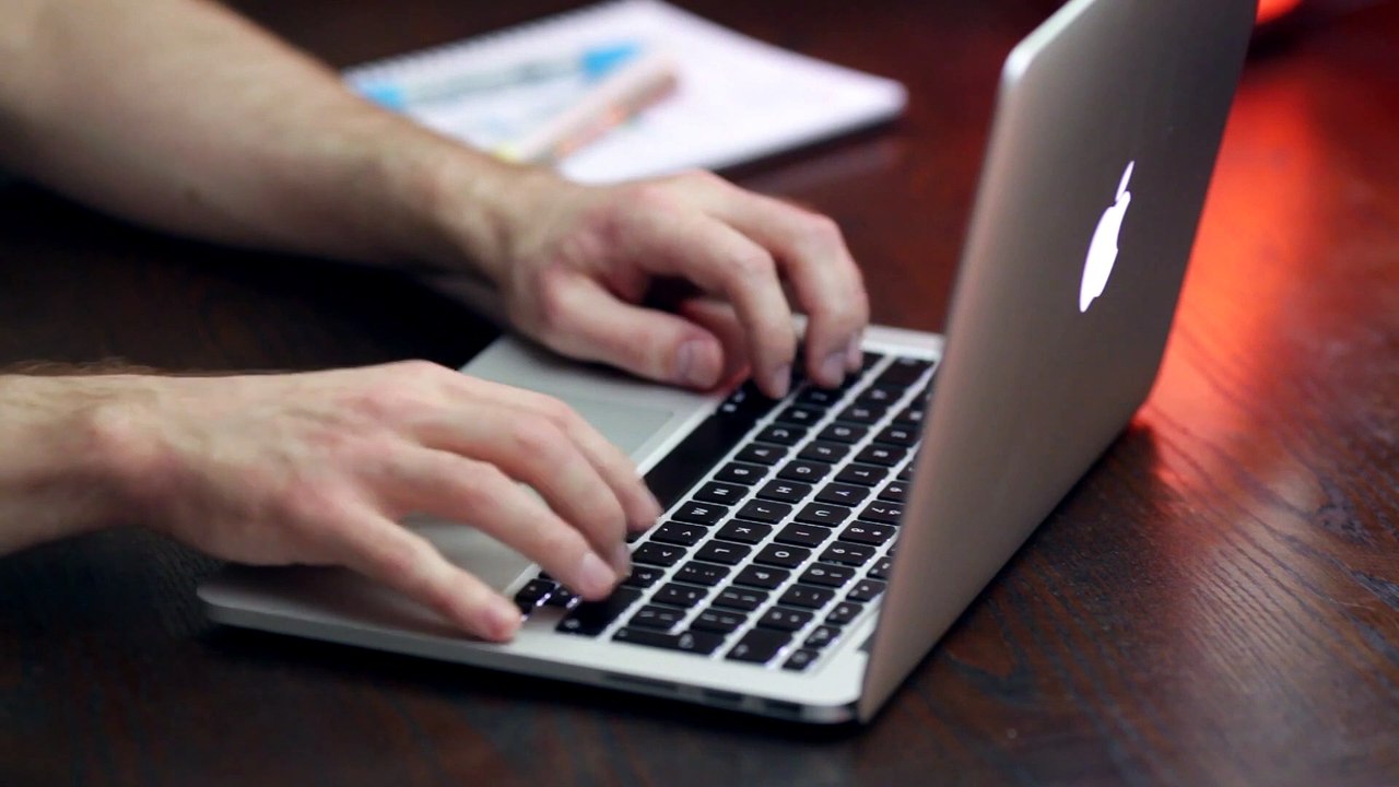 Using Personal Computer Laptop in Office   Stock Footage   Copyright Video