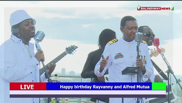 Machakos governor Alfred Mutua sings during double birth party with Musician Rayvanny