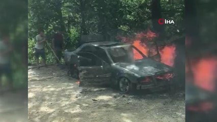 İzinsiz girdikleri ormanda araçları yandı, ceza yemekten kurtulamadılar