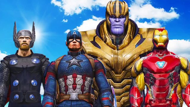 (Avengers VS Thanos) Thanos VS Iron-man, Thor, Captain America (megafight Marvel Character Avengers.