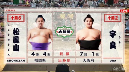 Shohozan vs Ura - Natsu 2021, Juryo - Day 9
