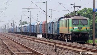 GOMOH WAG-9H PULLING LOADED FREIGHT CAR TOWARDS HOWRAH JUNCTION __ INDIAN RAILWAY