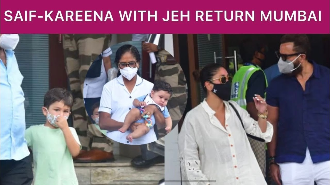 Saif Ali Khan, Kareena Kapoor, Taimur & Jehangir Return To Mumbai 1st Proper Glimpse Of Jeh