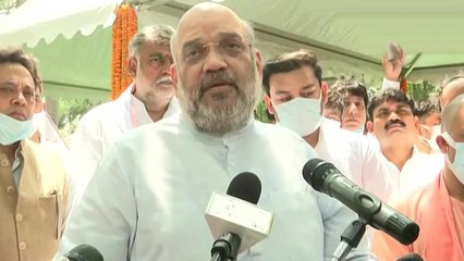 Aligarh: HM Shah pays his last respects to Kalyan Singh