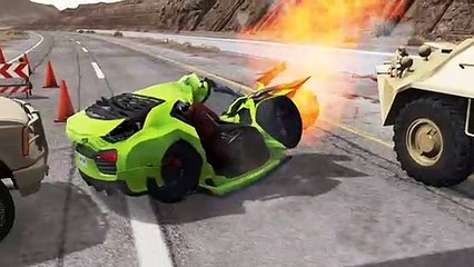 Cars vs Bollards #4 – BeamNG.Drive