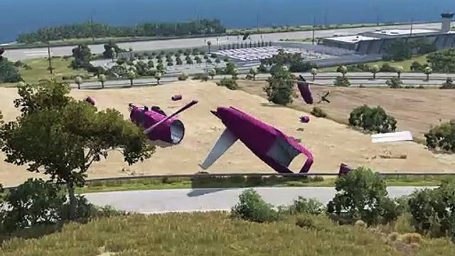 Planes vs Massive Speed Bumps – BeamNG.Drive