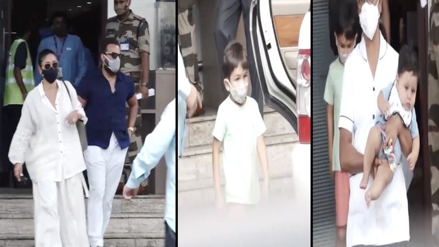 Saif & Kareena Return From Their Exotic Maldive Vacation With Kids Taimur & Jehangir | SpotboyE