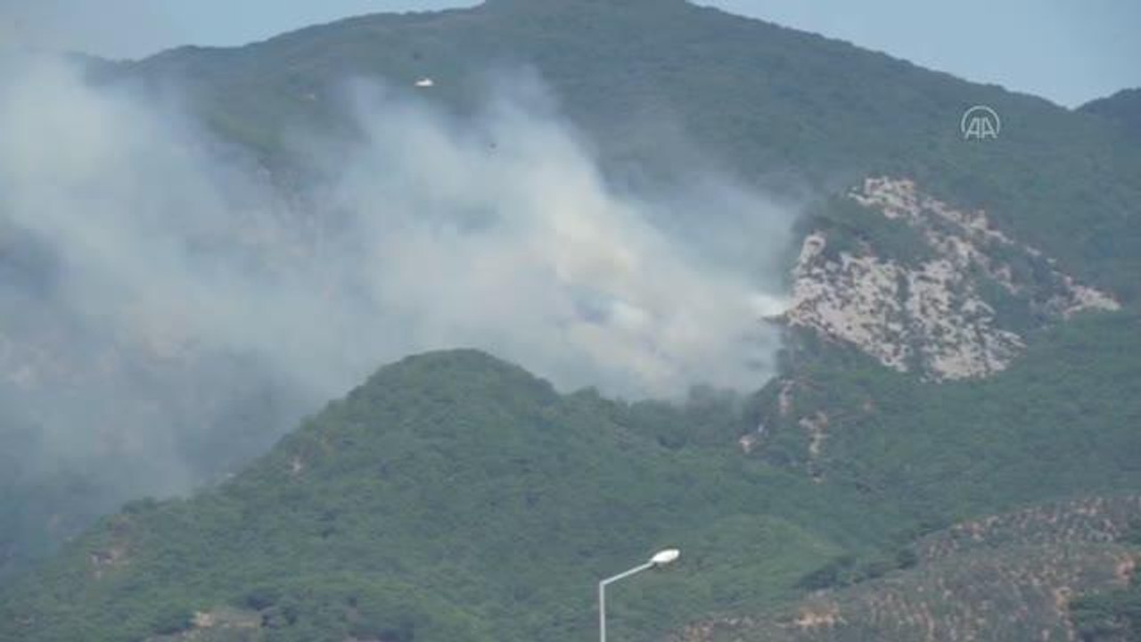 BALIKESİR - Kazdağları'nda çıkan orman yangınlarına havadan ve karadan müdahale ediliyor (8)