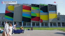 Street art festival turns Russian city into open-air art gallery