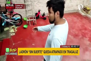 Chimbote: presunto ladrón es encontrado atascado en tragaluz de vivienda