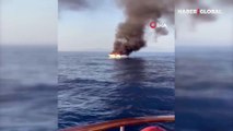 Bodrum'da tekne yangını: 5 kişi kurtarıldı