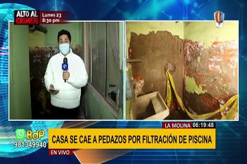 La Molina: filtración de agua provoca que vivienda empiece a desmoronarse