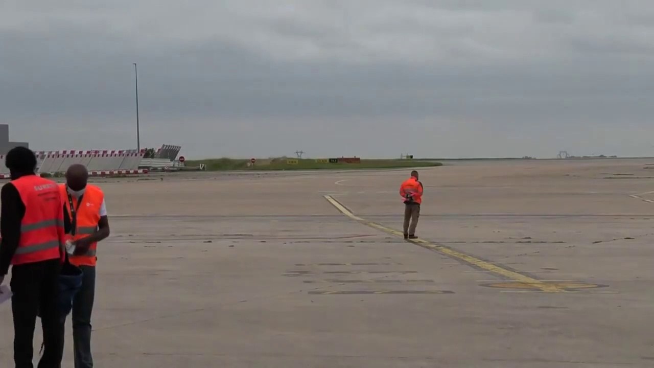 French nationals evacuated from Kabul arrive in France,The first French nationals evacuated from the Afghan capital Kabul arrive at Paris Charles de Gaulle airport in a military plane