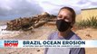 Brazilian beach resort slipping under the water due to human action