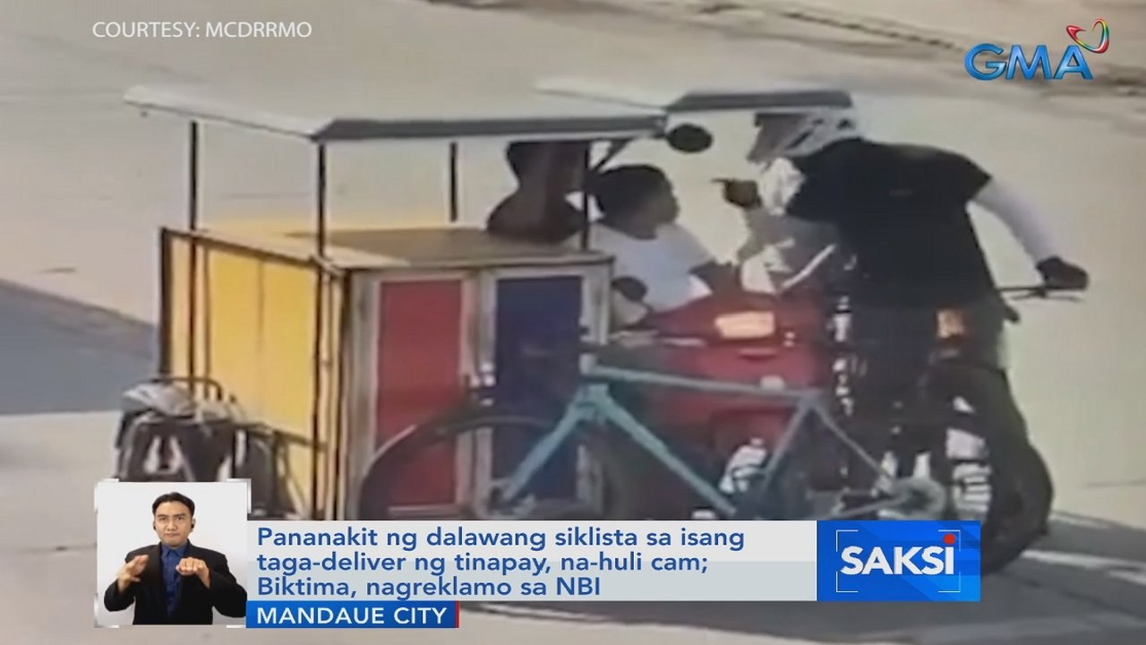 Pananakit ng 2 siklista sa isang taga-deliver ng tinapay, na-hulicam | Saksi