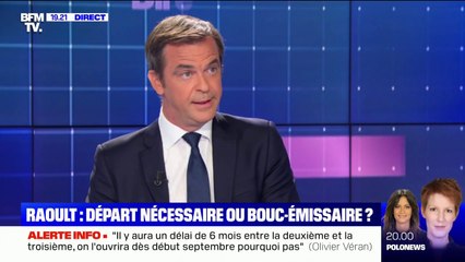 Vers un départ de Didier Raoult de l'IHU? Pour Olivier Véran, "c'est l'âge de la retraite qui le frappe, ce n'est pas une décision politique ni une volonté de lui nuire"