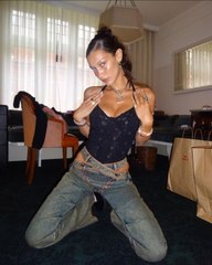Bella Hadid Wore Ovary-Cutout, Double Zipper-Crotch Jeans