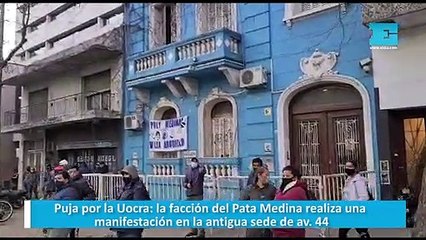 Puja por la Uocra: la facción del Pata Medina realiza una manifestación en la antigua sede de av. 44