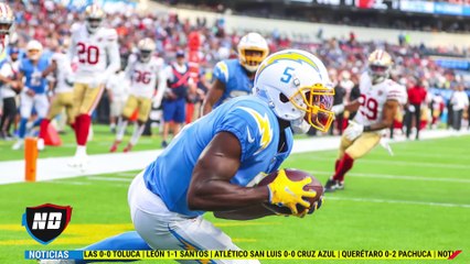 Victoria de los 49ers frente a los Chargers.