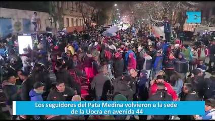 Los seguidores del Pata Medina volvieron a la sede de la Uocra en avenida 44