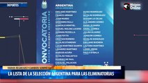 La lista de la Selección argentina para las Eliminatorias: varios regresos y cambios sorpresivos
