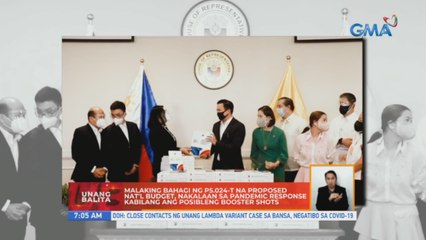 Malaking bahagi ng P5.024 trillion na proposed 2022 National Budget, nakalaan sa pandemic response kabilang ang posibleng booster shots | UB