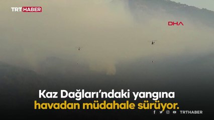 Kaz Dağları'ndaki yangın sürüyor