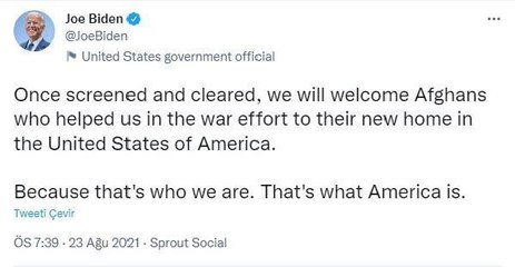Biden, savaşta yardımcı olan Afganlıları ABD'ye davet edeceğini açıkladı