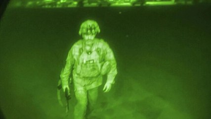 US posts photo of last soldier to leave Afghanistan; Taliban fighters break into celebration; more