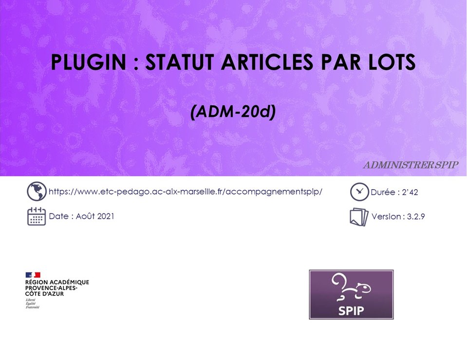 Plugin Statut articles par lots d'un site SPIP