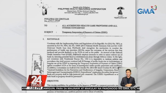 Kinukwestiyong memo circular ng PhilHealth, pabor daw sa due process sabi ng ahensya; Ilang ospital at medical groups, iba ang pananaw | 24 Oras