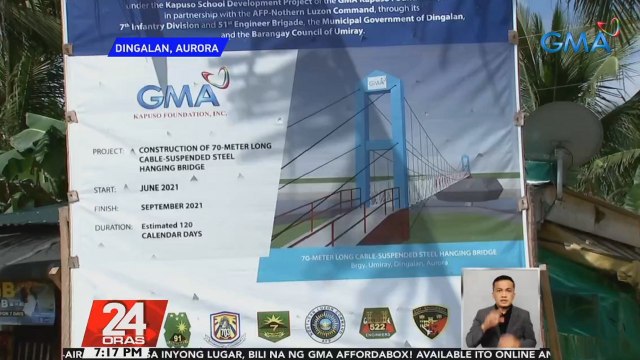 Bago at matibay na tulay para sa mga taga-Brgy. Umiray, unti-unti nang binubuo sa tulong ng GMA Kapuso Foundation | 24 Oras