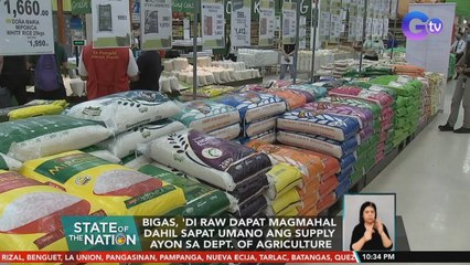 Bigas, 'di raw dapat magmahal dahil sapat umano ang supply ayon sa Department of Agriculture | SONA