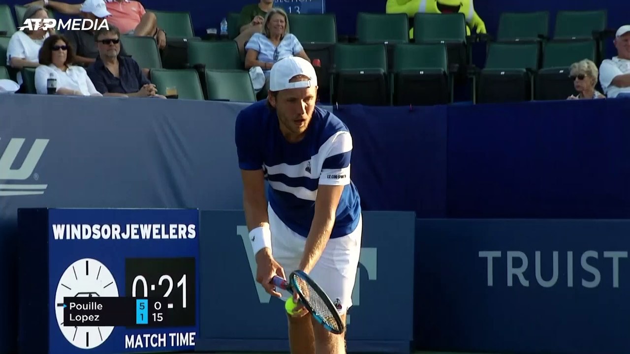 Pouille slams Lopez 6-1 6-4 in Winston-Salem