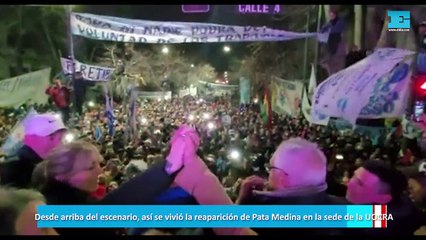 Desde arriba del escenario, así se vivió la reaparición de Pata Medina
