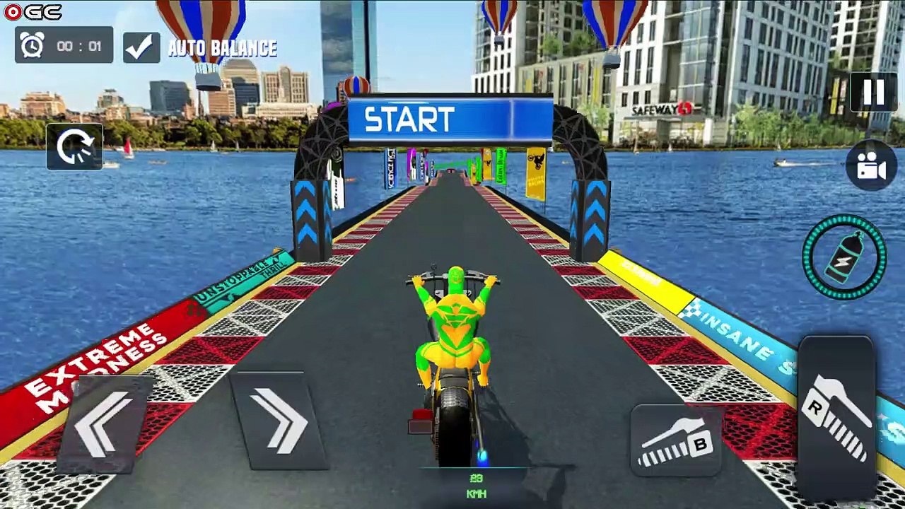 Superhero GT Bike Racing Stunt 2021 - GALAXY RACER - Super Mega Ramp Games Android GamePlay #2