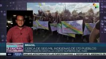 Cerca de seis mil indígenas brasileños se manifiestan contra proyecto de ley 