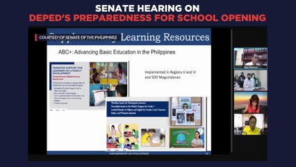 Senate hearing on DepEd's preparedness for school opening