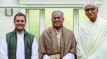 Rahul Gandhi meets CM Bhupesh Baghel & T S Singh Deo