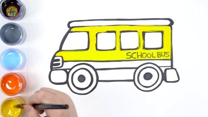 Learn How to Draw and Color a Glitter School Bus 🚍