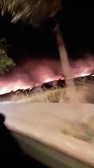 La caída de varios rayos provoca un peligroso incendio en Peñarroya-Pueblonuevo