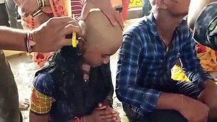 young teenage Girl Head shave
